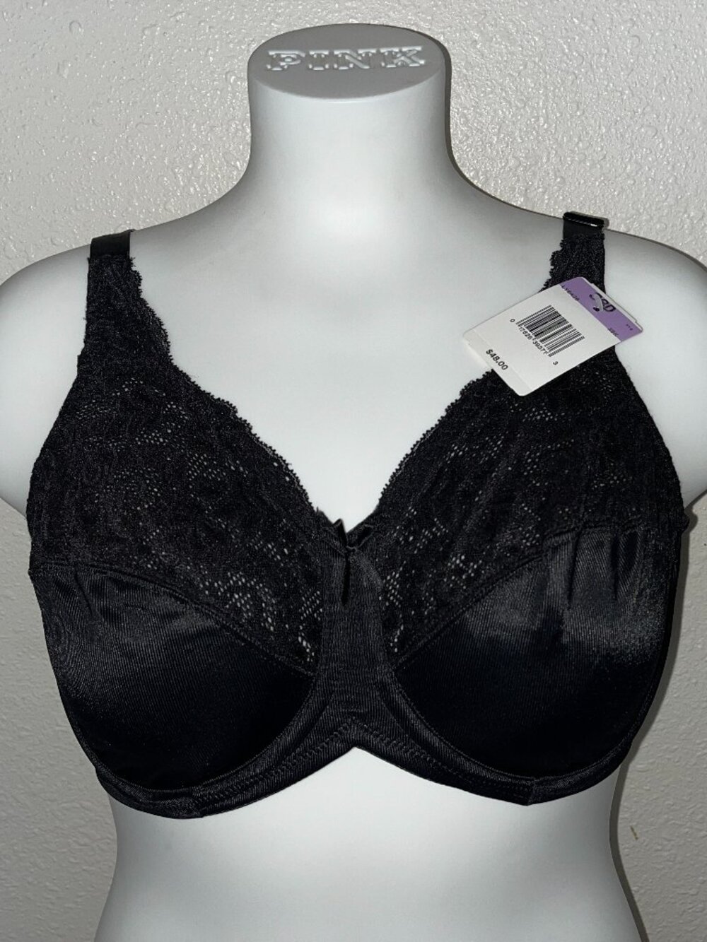 BALI COMFORT LACE MINIMIZER UNDERWIRE BRA SZ 38D